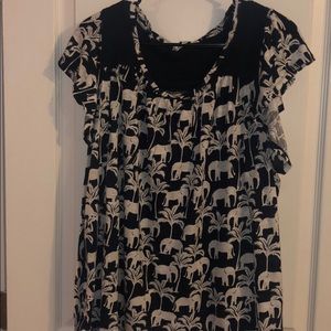 Crown and Ivy Elephant Print Shirt